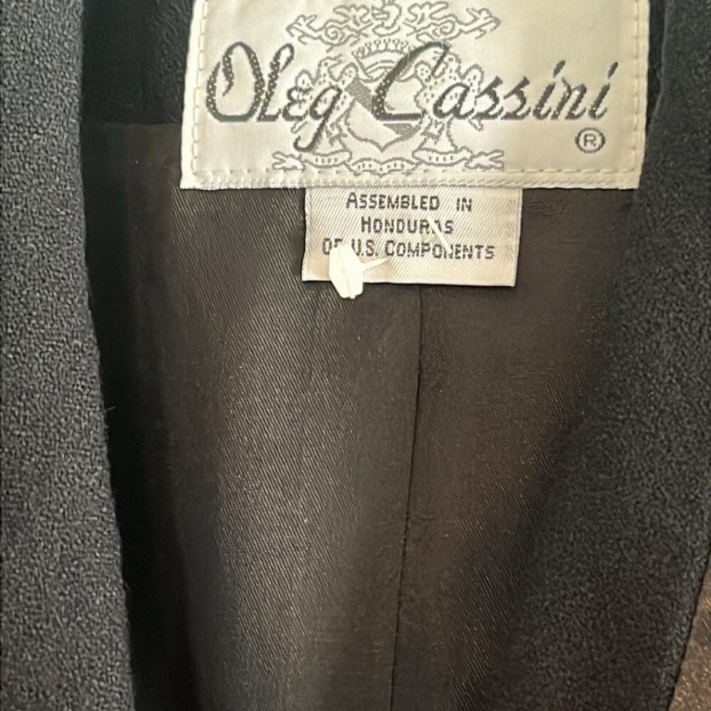 VTG 90s Oleg Cassini Woman's SZ 8 Jacket Blazer Embellished Tailored Military Lo - Picture 3 of 13